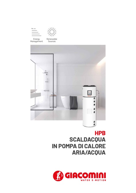Giacomini - Katalog  HPB - SCALDACQUA IN POMPA DI CALORE ARIA/ACQUA