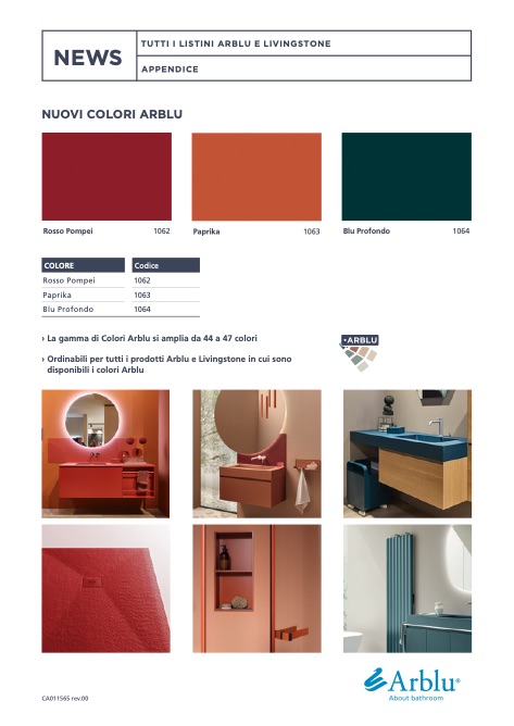 Arblu - Catalogue Appendice nuovi colori