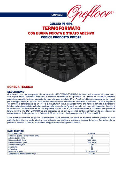 Ercos - Catalogo GUSCIO TERMOFORMATO PPT01F