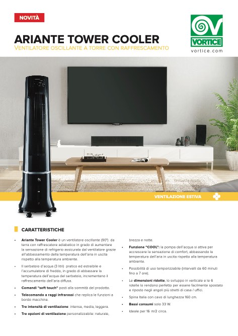Vortice - Katalog ARIANTE TOWER COOLER