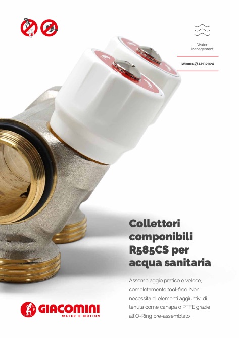 Giacomini - Katalog Collettori componibili R585CS per acqua sanitaria