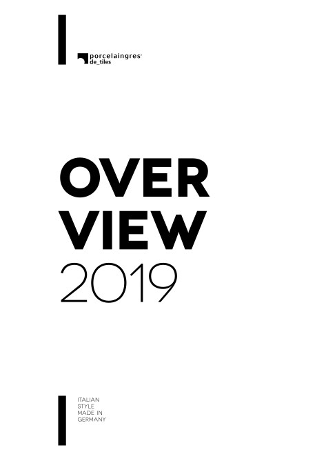 Porcelaingres - Catalogo overview 2019